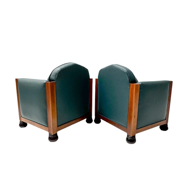 Two Art Deco Amsterdamse School Lounge Chairs by Fa. Drilling Amsterdam, 1920s
